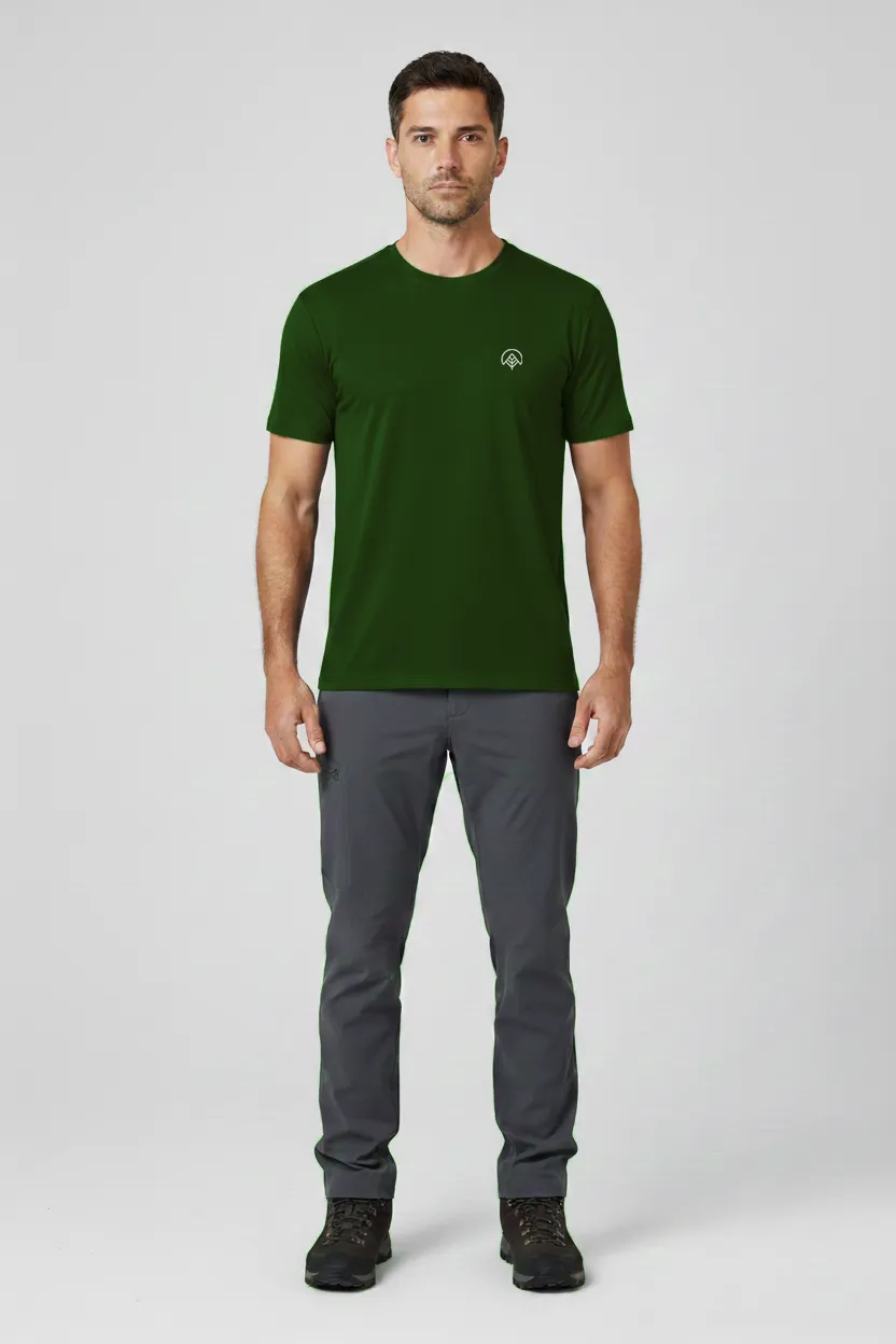 camiseta masculina poliamida uv nos alpes verde
