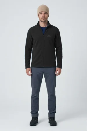 Jaqueta fleece masculina trekker dark nos alpes