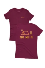 Camiseta Feminina No-wifi bordô