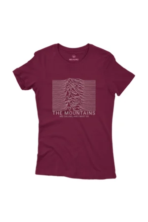 Camiseta Feminina Mountains Are Calling bordo
