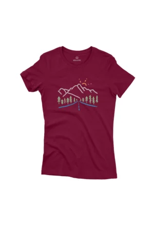 Camiseta Feminina Road Trip Bordo
