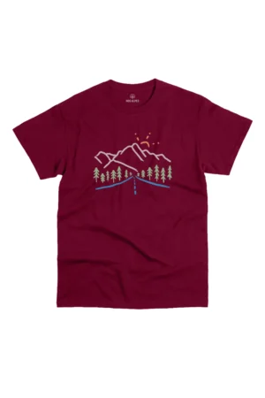 Camiseta Masculina Road Trip Bordo