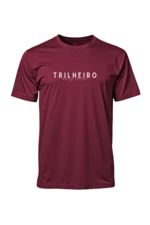 camiseta masculina poliamida uv trilheiro bordô