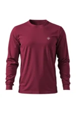 camiseta masculina poliamida uv manga longa nos alpes run bordo