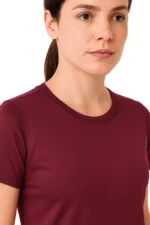 camiseta feminina poliamida uv básica bordô