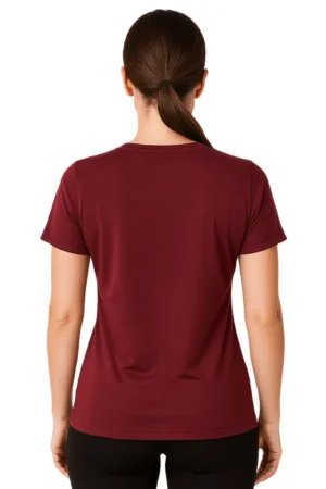 camiseta feminina poliamida uv básica bordô