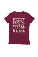 Camiseta Feminina Over In The Mountains Bordo