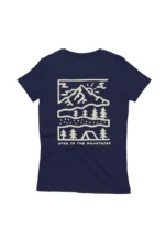 Camiseta Feminina Over In The Mountains Marinho