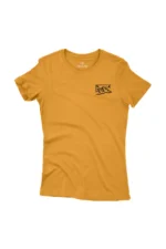Camiseta Feminina Over In The Mountains Mostarda