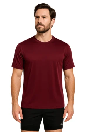 Camiseta Masculina Básica Poliamida UV Bordô