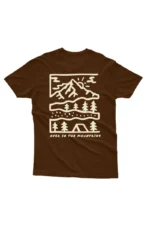 Camiseta Masculina Over In The Mountains Marrom