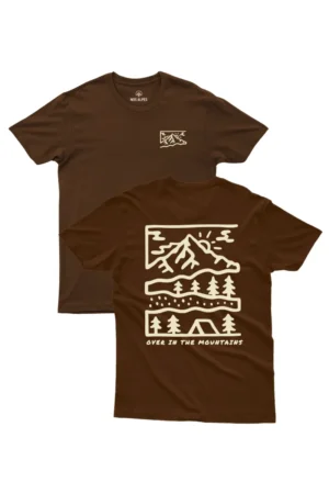 Camiseta Masculina Over In The Mountains Marrom