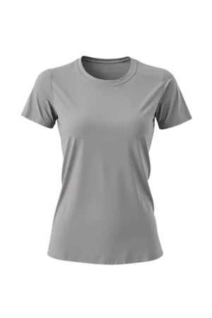 camiseta feminina poliamida uv básica Cinza