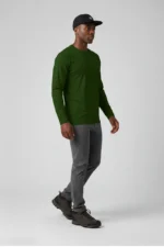 Camiseta Masculina Básica Poliamida UV Manga Longa Verde Escuro