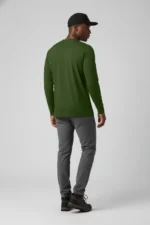 Camiseta Masculina Básica Poliamida UV Manga Longa Verde Escuro