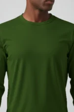 Camiseta Masculina Básica Poliamida UV Manga Longa Verde Escuro