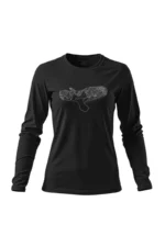 Camiseta Feminina Poliamida UV Manga Longa Fitz Roy preto