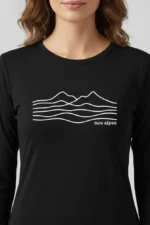 Camiseta Feminina Poliamida UV Manga Longa Serra do Mar Preto