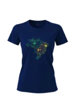 Camiseta Feminina Poliamida UV Biomas no Brasil marinho