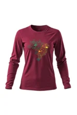 Camiseta Feminina Poliamida UV Manga Longa Biomas no Brasil bordo