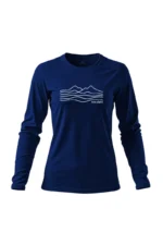 Camiseta Feminina Poliamida UV Manga Longa Serra do Mar Marinho