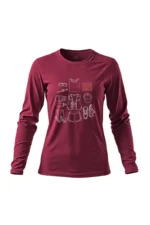 Camiseta Feminina Poliamida UV Manga Longa Trail Vibes bordo