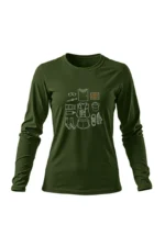 Camiseta Feminina Poliamida UV Manga Longa Trail Vibes verde