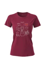 Camiseta Feminina Poliamida UV Trail Vibes bordo