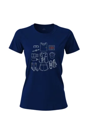 Camiseta Feminina Poliamida UV Trail Vibes marinho