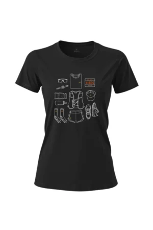 Camiseta Feminina Poliamida UV Trail Vibes preto