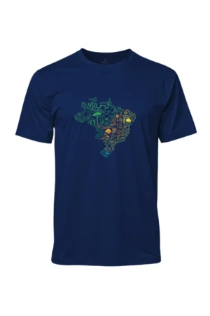 Camiseta Masculina Poliamida UV Biomas no Brasil Marinho