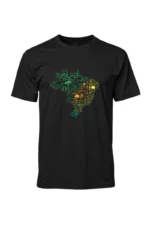Camiseta Masculina Poliamida UV Biomas no Brasil preto