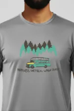 Camiseta Masculina Poliamida UV Happiness Only Real When Shared Cinza
