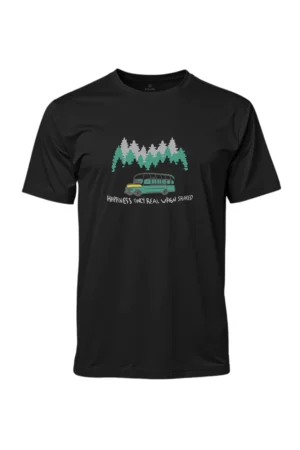 Camiseta Masculina Poliamida UV Happiness Only Real When Shared Preto