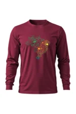 Camiseta Masculina Poliamida UV Manga Longa Biomas no Brasil bordo