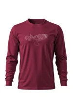Camiseta Masculina Poliamida UV Manga Longa Fitz Roy bordo