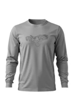 Camiseta Masculina Poliamida UV Manga Longa Fitz Roy cinza