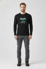 Camiseta Masculina Poliamida UV Manga Longa Happiness Only Real When Shared Preto
