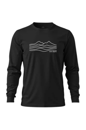 Camiseta Masculina Poliamida UV Manga Longa Serra do Mar preto