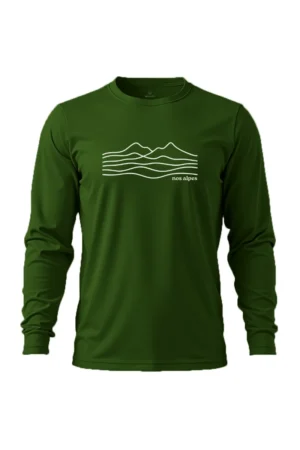 Camiseta Masculina Poliamida UV Manga Longa Serra do Mar verde escuro