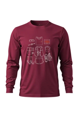 Camiseta Masculina Poliamida UV Manga Longa Trail Vibes bordo