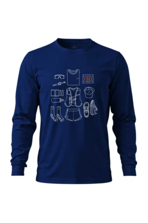 Camiseta Masculina Poliamida UV Manga Longa Trail Vibes marinho