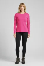 Camiseta Feminina Básica Poliamida UV Manga Longa Pink