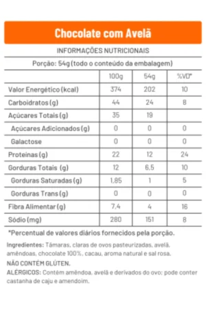Barra de Proteína 54g Natural Chocolate com Avelã WinStage