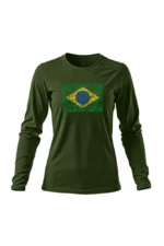 Camiseta Feminina Poliamida UV Manga Longa Brasil Natureza Verde