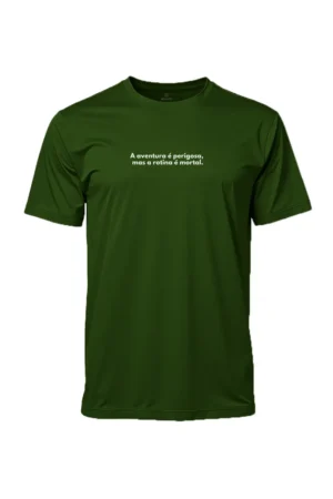 Camiseta Masculina Poliamida UV Aventura vs Rotina Verde
