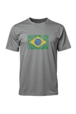 Camiseta Masculina Poliamida UV Brasil Natureza Cinza