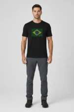 Camiseta Masculina Poliamida UV Brasil Natureza Preto