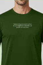 Camiseta Masculina Poliamida UV Explorar a Natureza Verde
