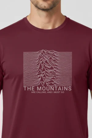 Camiseta Masculina Poliamida UV Mountains Are Calling Bordo